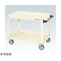 サカエ スーパーワゴン(ゴム車/2段/プレート式キャスター)W750×D500×H600 アイボリー SAP75602RI