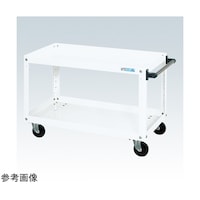 サカエ スーパーワゴン(ゴム車/2段/プレート式キャスター)W900×D600×H600 ホワイト SAP90602RJW