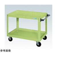 サカエ スーパーワゴン(ナイロンウレタン車/2段/プレート式キャスター)W750×D500×H600 グリーン SAP75602NUJG
