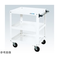 サカエ スーパーワゴン(ゴム車/3段/プレート式キャスター)W600×D400×H740 ホワイト SAP60743RW
