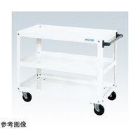 サカエ スーパーワゴン(ゴム車/3段/プレート式キャスター)W900×D600×H740 ホワイト SAP90743RJW