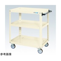 サカエ スーパーワゴン(ゴム車/3段/プレート式キャスター)W750×D500×H880 アイボリー SAP75883RJI
