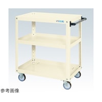 サカエ スーパーワゴン(ゴム車/3段/プレート式キャスター)W750×D500×H880 アイボリー SAP75883RI