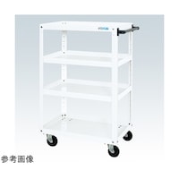 サカエ スーパーワゴン(ゴム車/4段/プレート式キャスター)W750×D500×H1150 ホワイト SAP75114RW