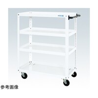 サカエ スーパーワゴン(ゴム車/4段/プレート式キャスター)W900×D600×H1150 ホワイト SAP90114RW