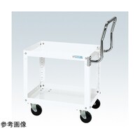 サカエ スパワゴン(ゴム車/2段/プレト式キャスタ/取手ハイ)W600×D400×H600 ホワイト SAP60602HTRJW