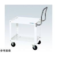 サカエ スパワゴン(ゴム車/2段/プレト式キャスタ/取手ハイ)W600×D400×H600 ホワイト SAP60602HTRW