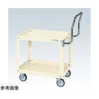 サカエ スパワゴン(ゴム車/2段/プレト式キャスタ/取手ハイ)W600×D400×H600 アイボリ SAP60602HTRI