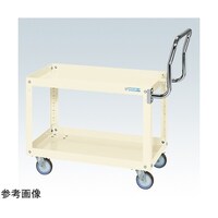 サカエ スパワゴン(ゴム車/2段/プレト式キャスタ/取手ハイ)W750×D500×H600 アイボリ SAP75602HTRJI