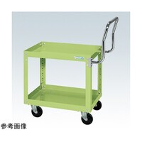サカエ スパワゴン(ナイロンウレタン車/2段/プレト式キャスタ)W600×D400×H600 グリン SAP60602HTNUJG