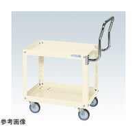 サカエ スパワゴン(ナイロンウレタン車/2段/プレト式キャスタ)W600×D400×H600アイボリ SAP60602HTNUJI