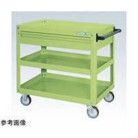 サカエ スパワゴン(ナイロンウレタン車/プレト式キャスタ/引出付)W750×D500×H740グリン SAP75743ANUJG