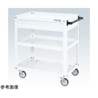 サカエ スパワゴン(ナイロンウレタン車/プレト式キャスタ/引出付)W600×D400×H880ホワイトSAP60883ANUJW