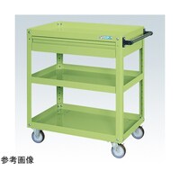 サカエ スパワゴン(ナイロンウレタン車/プレト式キャスタ/引出付)W600×D400×H880 グリン SAP60883ANUG