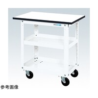 サカエ スーパーワゴン(ゴム車/プレート式キャスター/天板付)W750×D500×H760 ホワイト SAP75743TRJW