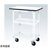 サカエ スーパーワゴン(ゴム車/プレート式キャスター/天板付)W900×D600×H900 ホワイト SAP90883TRJW