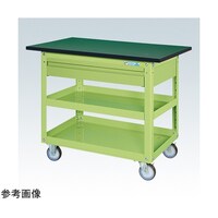 サカエ スパワゴン(ナイロンウレタン車/プレト式キャスタ/引出付)W750×D500×H760 グリン SAP75743TANUG