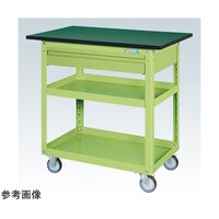 サカエ スパワゴン(ナイロンウレタン車/プレト式キャスタ/引出付)W900×D600×H900 グリン SAP90883TANUG