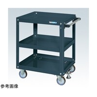 サカエ スーパーワゴン(ゴム車/3段/プレート式キャスター/フロアストッパー付)ダークグレー SAP60743FRD