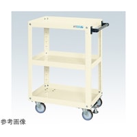 サカエ スーパーワゴン(ゴム車/3段/プレート式キャスター/フロアストッパー付)アイボリー SAP60883FRI