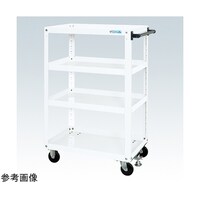 サカエ スパワゴン(ナイロンウレタン車/4段/プレト式キャスタ/フロアストッパ付)ホワイトSAP75114FNUW