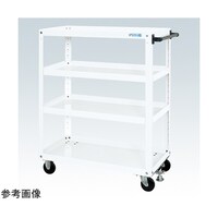 サカエ スパワゴン(ナイロンウレタン車/4段/プレト式キャスタ/フロアストッパ付)ホワイトSAP90114FNUW