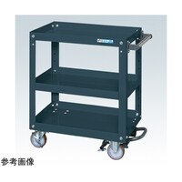 サカエ スーパーワゴン(ゴム車/3段/プレート式キャスター/フットブレーキ付)ダークグレー SAP75743BRRD