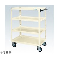 サカエ スパワゴン(重量タイプ/ゴム車/4段/プレト式キャスタ)W1000×D650×H1200アイボリSAPJ10124RJI