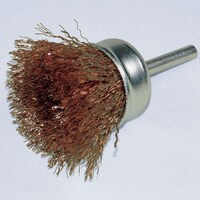 柳瀬 軸付カップブラシ 鋼線メッキ 50×25×6×35mm 1箱(5個入) BKMCJ50