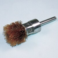 柳瀬 軸付アザミ型ブラシ 鋼線メッキ 30×25×6×35mm 1箱(10個入) BKMA30
