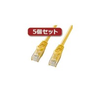 サンワサプライ 5個セット カテゴリ6UTPLANケーブル 10m イエロー LAY610YX5