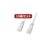 サンワサプライ サンワサプライ カテゴリ6フラットLANケーブル 0.5m ホワイト LAFL6005WX10
