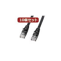 サンワサプライ サンワサプライ カテゴリ6フラットLANケーブル 10m ブラック LAFL610BKX10