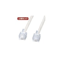 サンワサプライ エコロジー電話ケーブル TELE45N2 TELE45N2X10