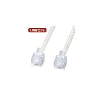 サンワサプライ エコロジー電話ケーブル TELE43N2 TELE43N2X10