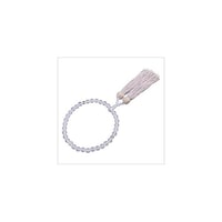 アズワン 数珠 女性用 念珠 略式数珠 本水晶 紫翡翠 アメシスト クリア 紫 パープル 8mm 全宗派対応 0002nbl002pl
