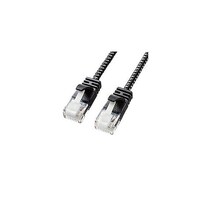 サンワサプライ つめ折れ防止カテゴリ6A細径メッシュLANケーブル 2m ブラック&ホワイト KBT6AME02BKWX5
