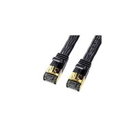 サンワサプライ カテゴリ8フラットLANケーブル 5m ブラック KBT8FL05BKX5