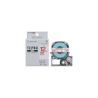アズワン テプラPROテープ透明ラベル 12mm 赤文字 KJST12RX5