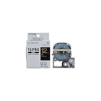 アズワン テプラPROテープ 12mm 黒/金文字 KJSC12KZX5
