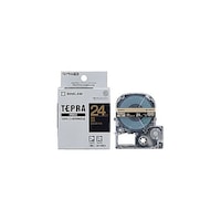 アズワン テプラPROテープ 24mm 黒/金文字 KJSC24KZX5