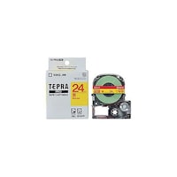 アズワン テプラPROテープ 24mm 黄/赤文字 KJSC24YRX5