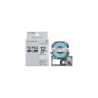 アズワン テプラPROテープ透明ラベル 12mm 黒文字 KJST12KX5