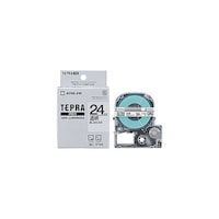 アズワン テプラPROテープ透明ラベル 24mm 黒文字 KJST24KX5