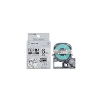 アズワン テプラPROテープ マットラベル透明 6mm 黒文字 KJSB6TX5