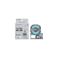 アズワン テプラPROテープ マットラベル透明 24mm 白文字 KJSB24TSX5