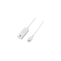 アズワン 両挿しUSBタップ 2個口1m ホワイト H14012UWHX5