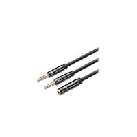 VENTION 2×3.5mm Male to 4 Pole 3.5mm Female オーディオケーブル 0.3m Black ABS Type BB5060X10