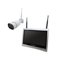 ブロードウォッチ 12.5インチLCD一体型300万画素ワイヤレス防犯カメラ1台・録画機(4TB)1台 セット SECWML1CH4T