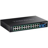 TRENDnet 26ポート強化型産業用ギガビットPoE+ラックマウントスイッチ TIRP262